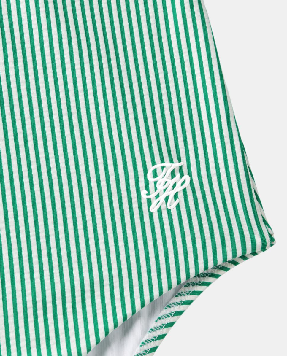 Fato de Banho com Aros e Estampado às Riscas Verde-3