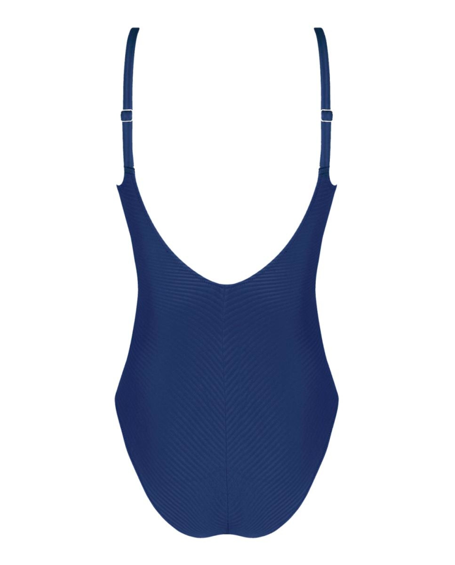 Fato de Banho com Aros Interiores de Copa Grande e Decote de T-shirt Azul-marinho-2