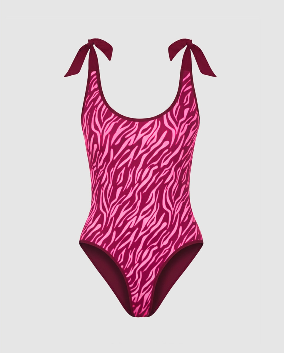 Imagem 0 de Fato de Banho Clássico com Animal Print de Zebra - Pink