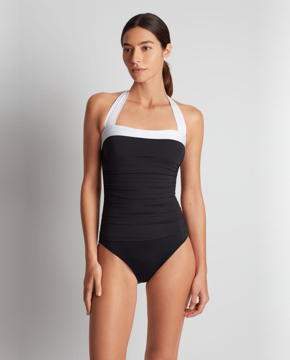 Fato de banho bandeau bicolor Preto-1