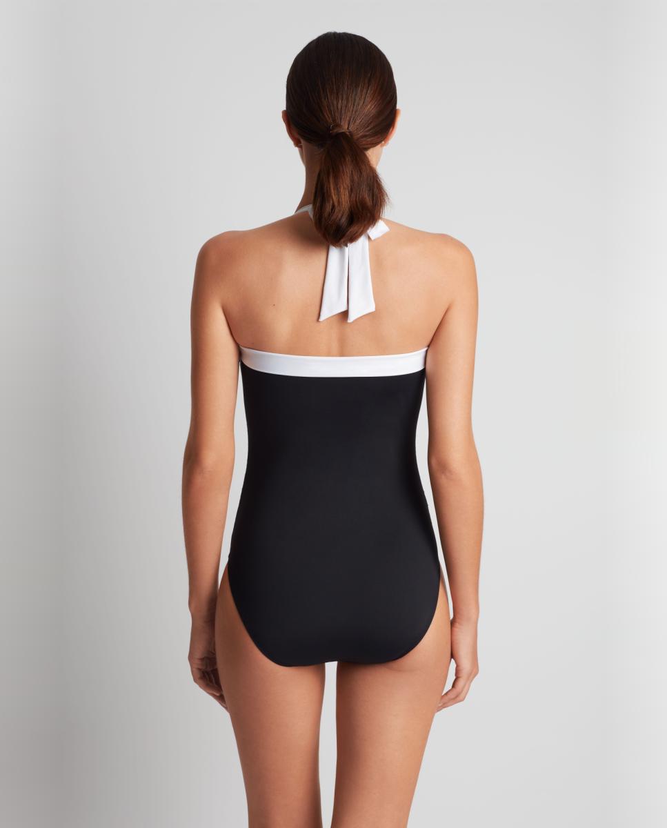 Fato de banho bandeau bicolor Preto-3