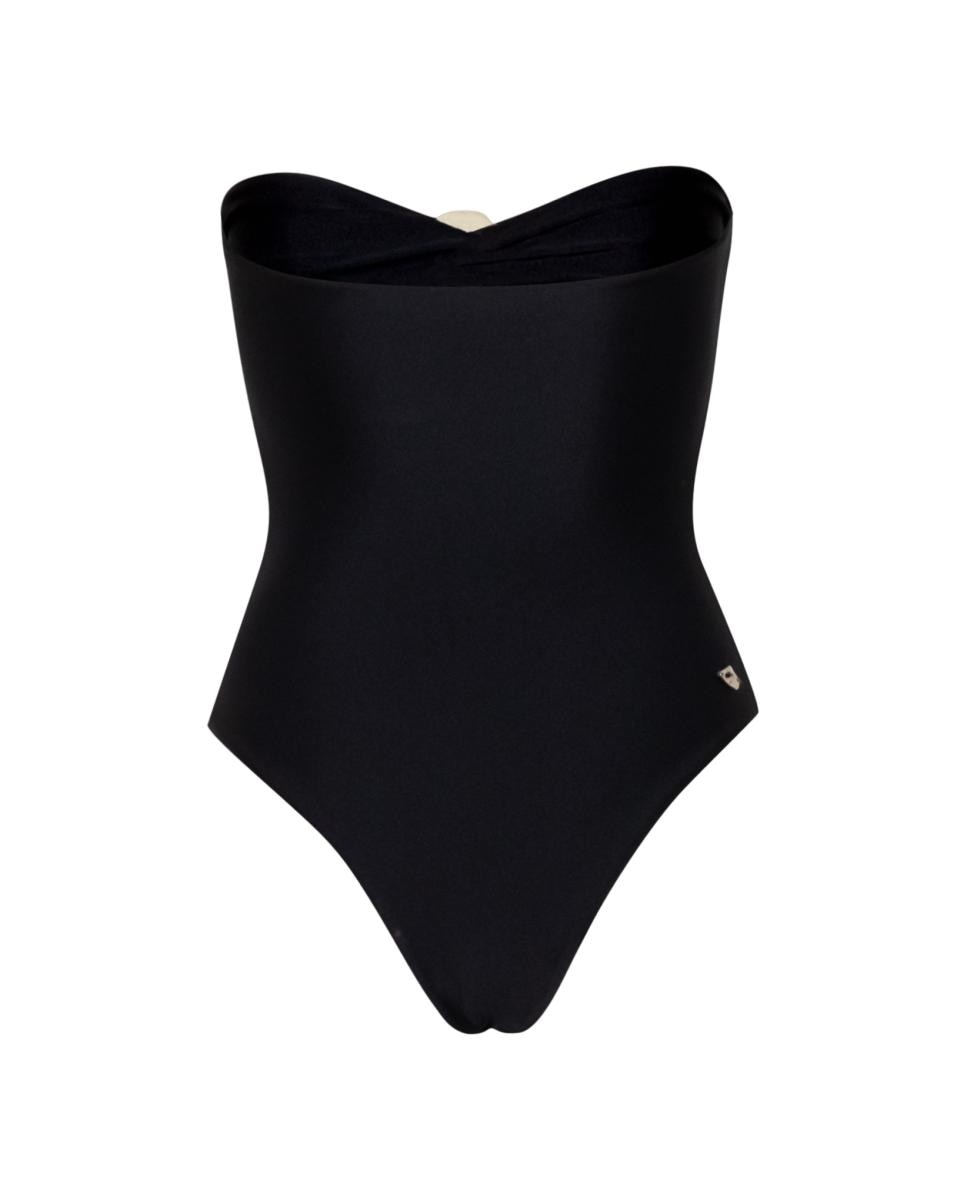 Triquíni Bandeau com Conchas Preto-5