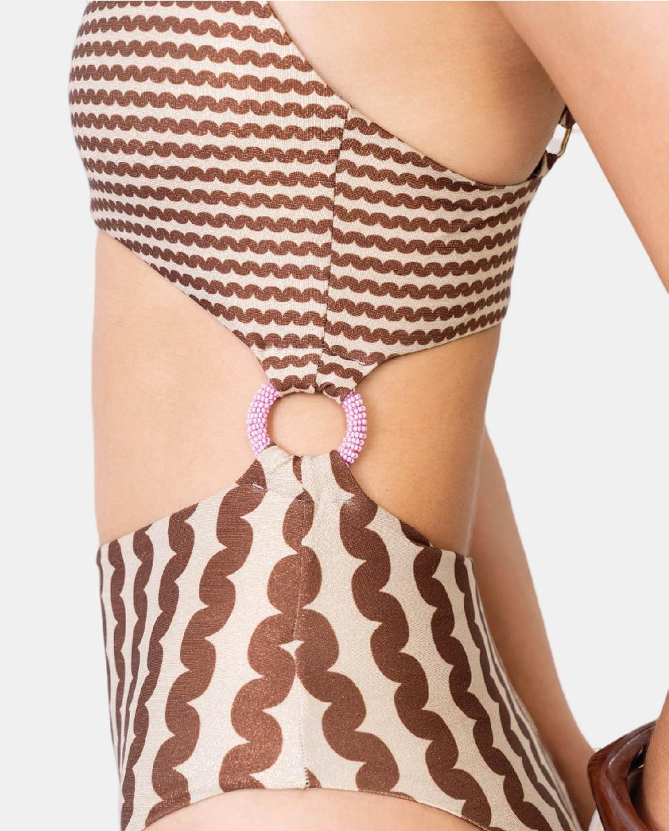 Fato de banho de mulher Bege-3