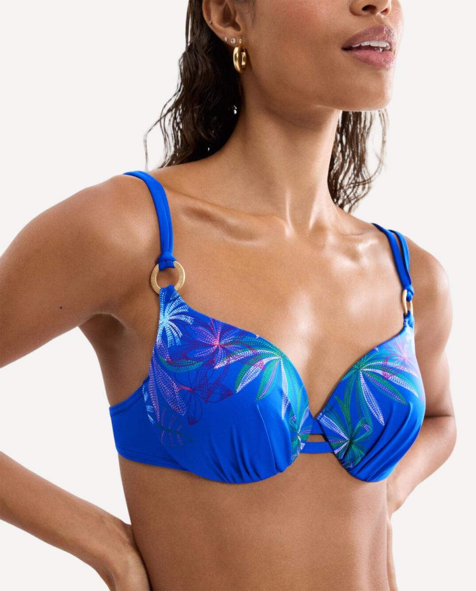 Top de Biquíni com Aro, Copa de Secagem Rápida e Elegantes Alças Finas e Duplas Multicolor-3