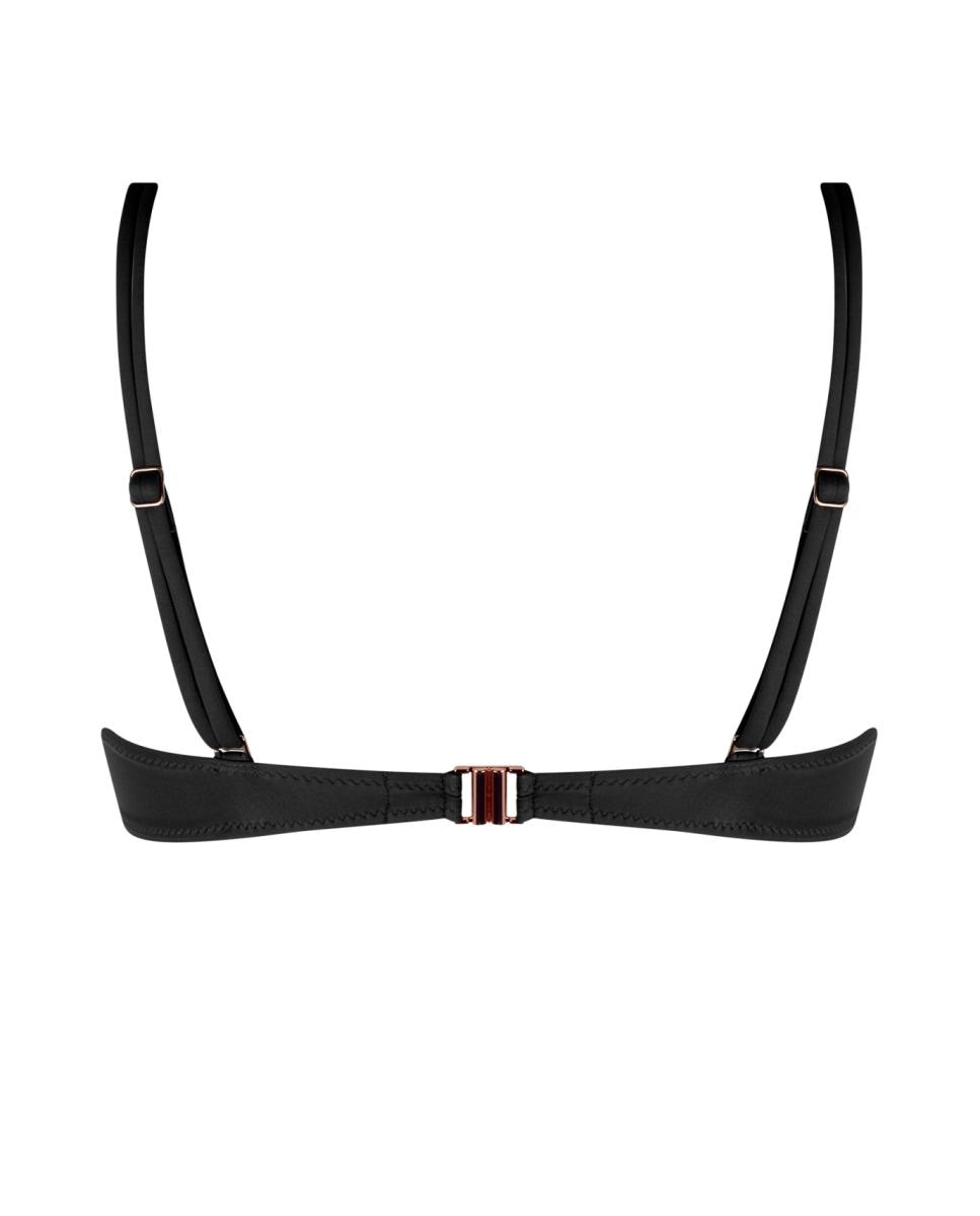 Top de Biquíni, Soutien com Copa com Foam e Aros e sem Push-Up. Fecho Metálico nas Costas e Alças Amovíveis Preto-2