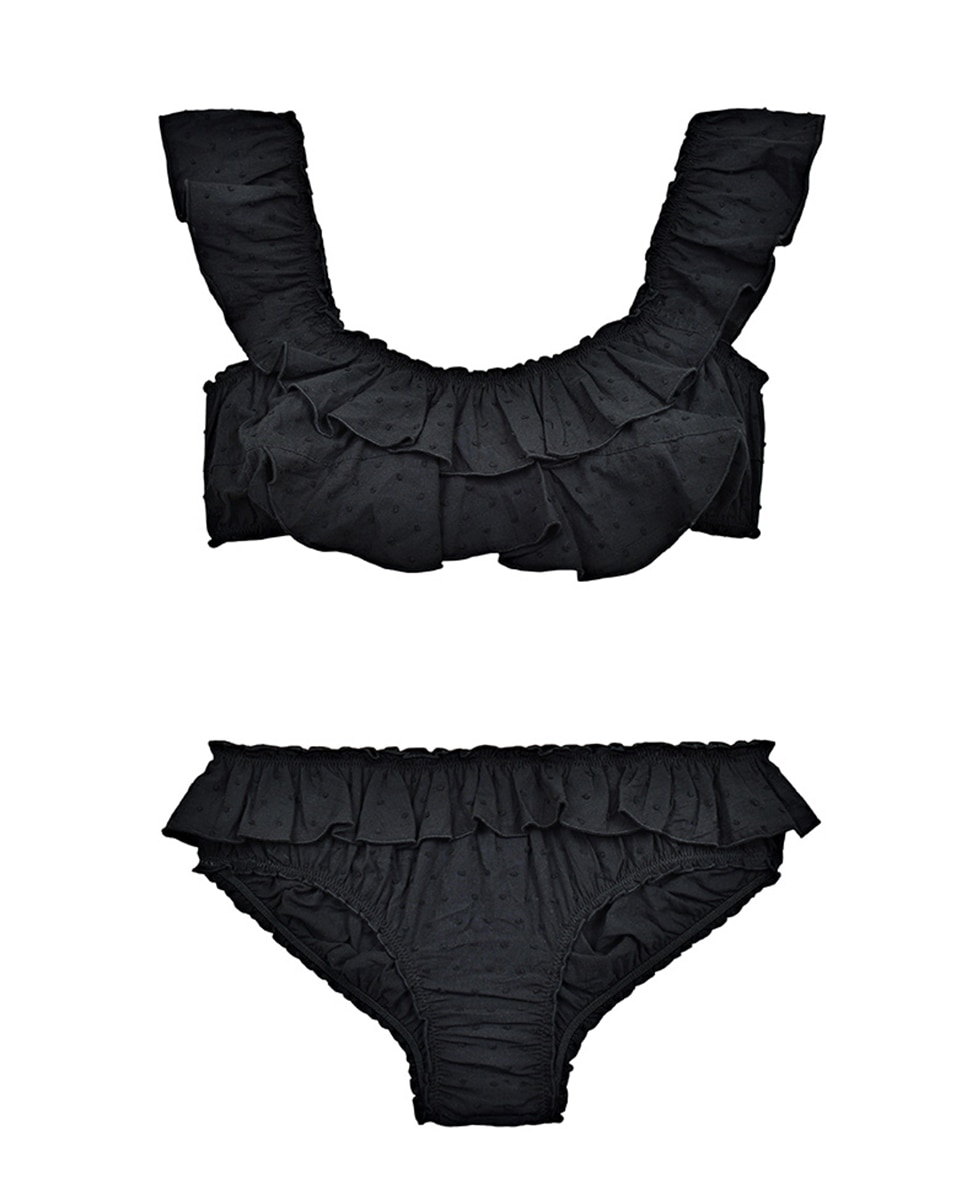 Top com Mangas em Plumetti - Preto Preto-3