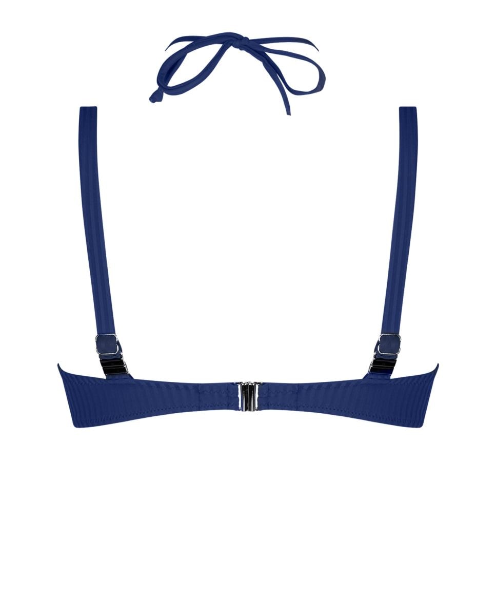 Top de Biquíni, Soutien Bandeau com Copa com Foam e Aros e sem Push-Up. Fecho Metálico nas Costas e Alças Amovíveis Azul-marinho-2