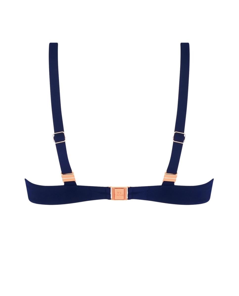 Top de Biquíni ou Soutien de Biquíni de Copa Grande com Suporte Lateral Perfeito, Aros e Reforço Interno. Alças Ajustáveis e Amovíveis Azul-marinho-2