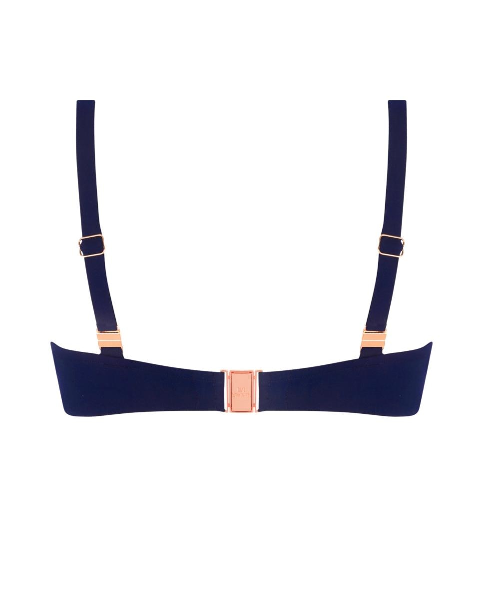 Top de Biquíni ou Soutien de Biquíni de Copa Grande com Suporte Lateral Perfeito, Aros e Reforço Interno. Alças Ajustáveis e Amovíveis Azul-marinho-2