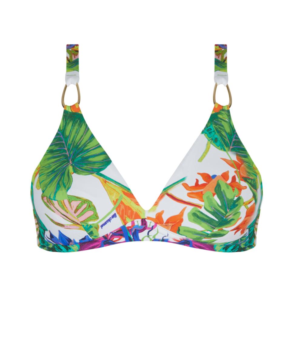 Top de Biquíni ou Soutien de Biquíni de Copa Grande com Suporte Lateral Perfeito, Aros e Reforço Interno. Alças Ajustáveis e Amovíveis Multicolor-1
