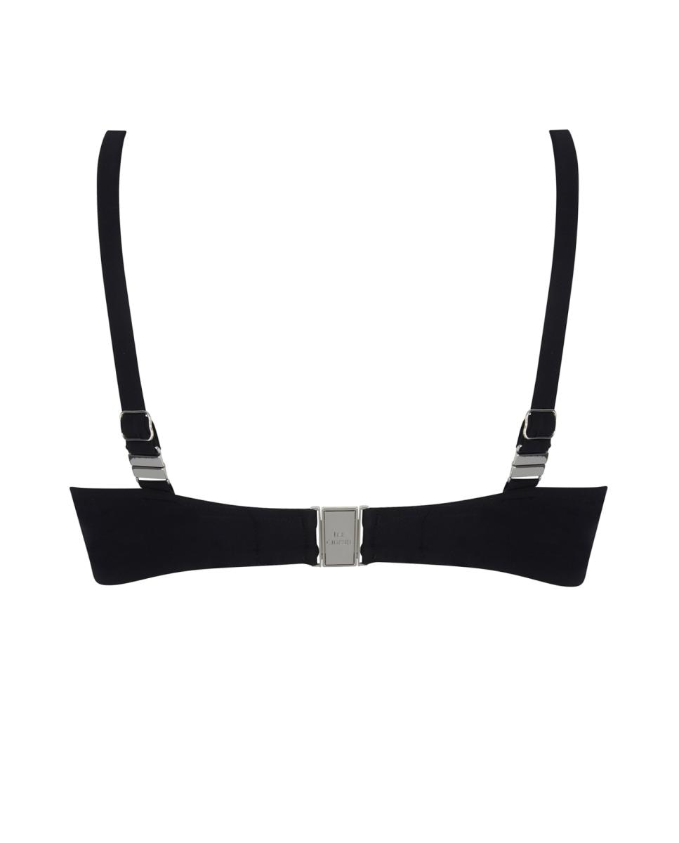 Top de Biquíni ou Soutien de Biquíni de Copa Grande com Suporte Lateral Perfeito, Aros e Reforço Interno. Alças Ajustáveis e Amovíveis Preto-2