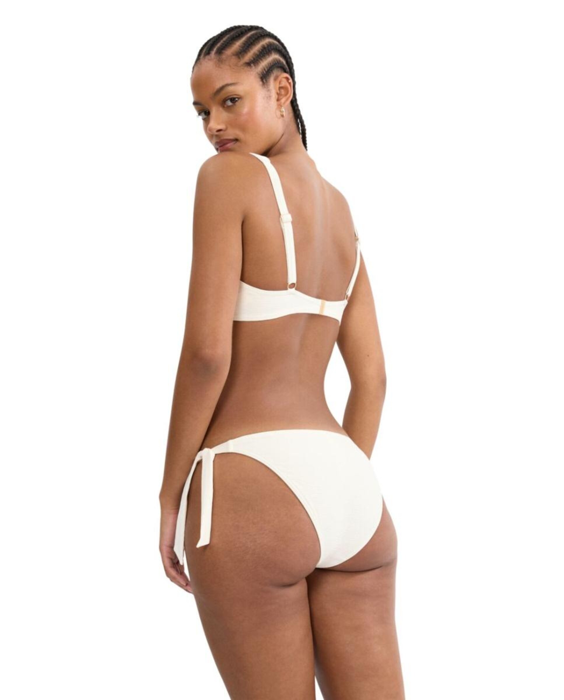 Top de Biquíni Triangular com Aro e Alças Ajustáveis Branco-2