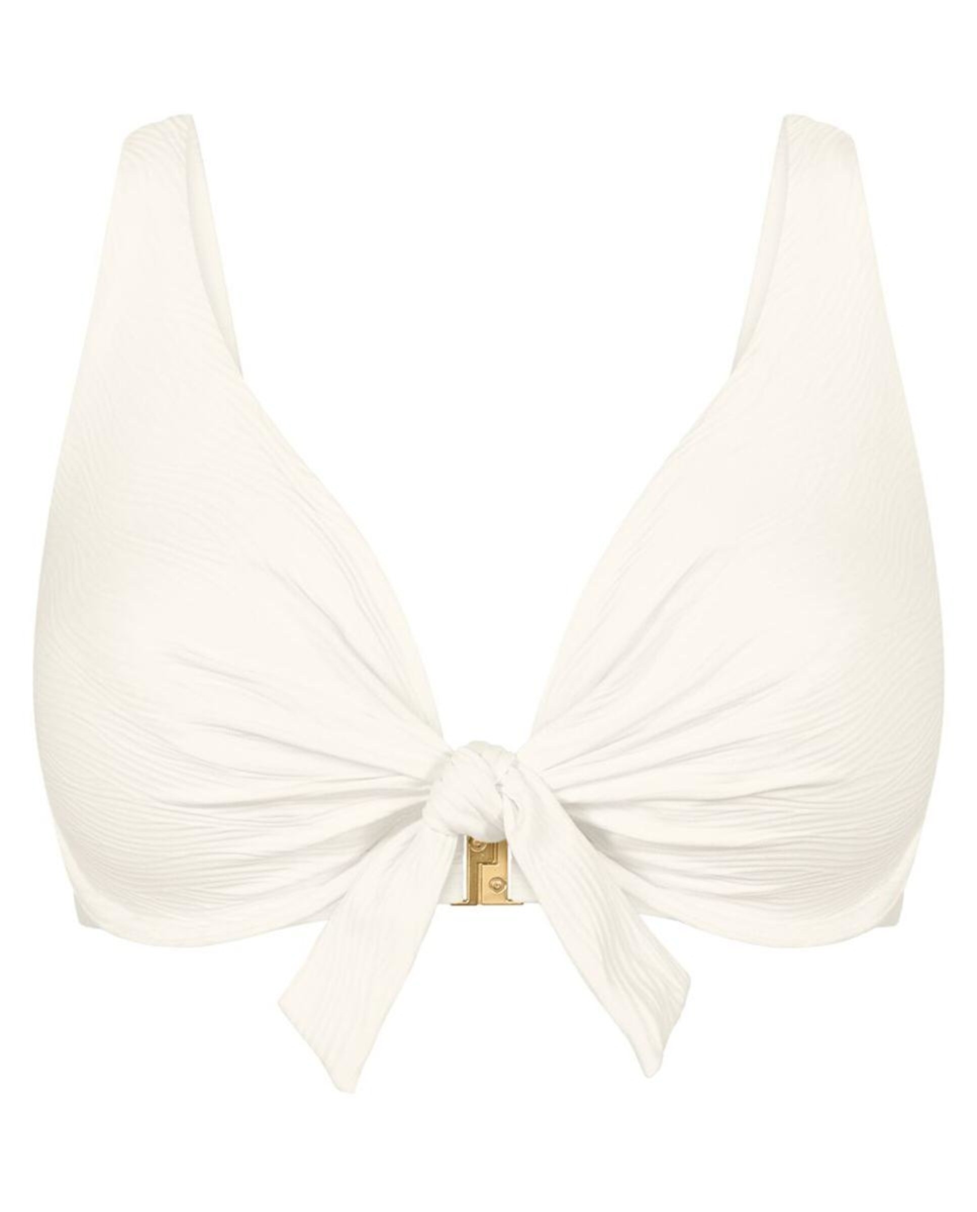 Top de Biquíni Triangular com Aro e Alças Ajustáveis Branco-4