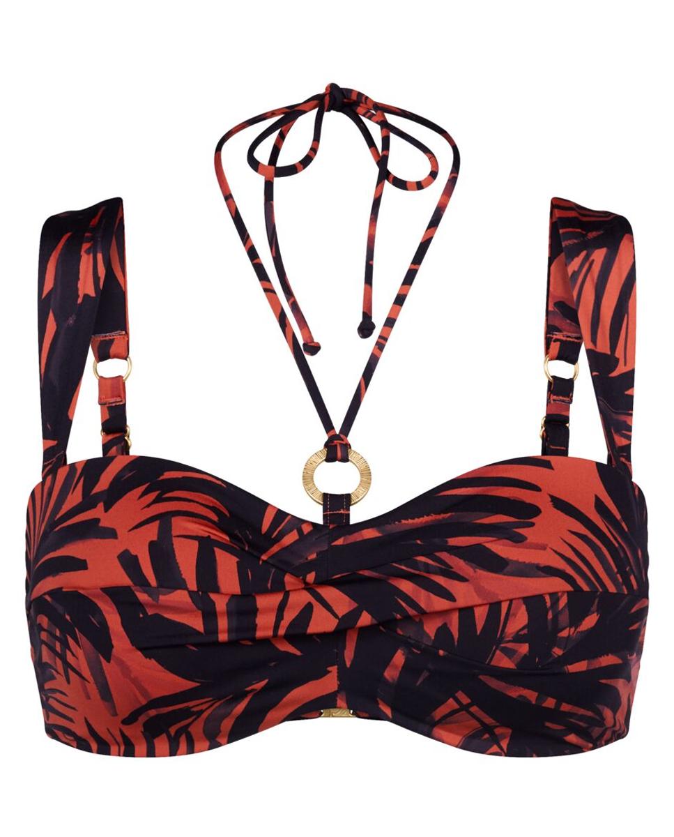Top de Biquíni Bandeau sem Aro e com Copas de Secagem Rápida Multicolor-4
