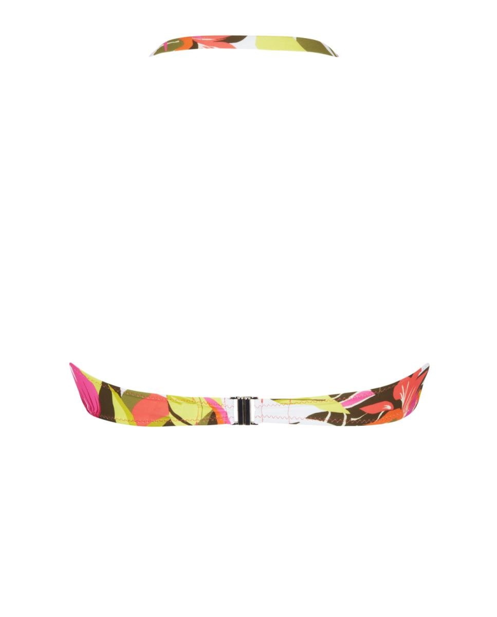 Top de Biquíni, Soutien Bandeau com Copa com Foam e Aros e sem Push-Up. Fecho Metálico nas Costas e Alças Amovíveis Rosa-2