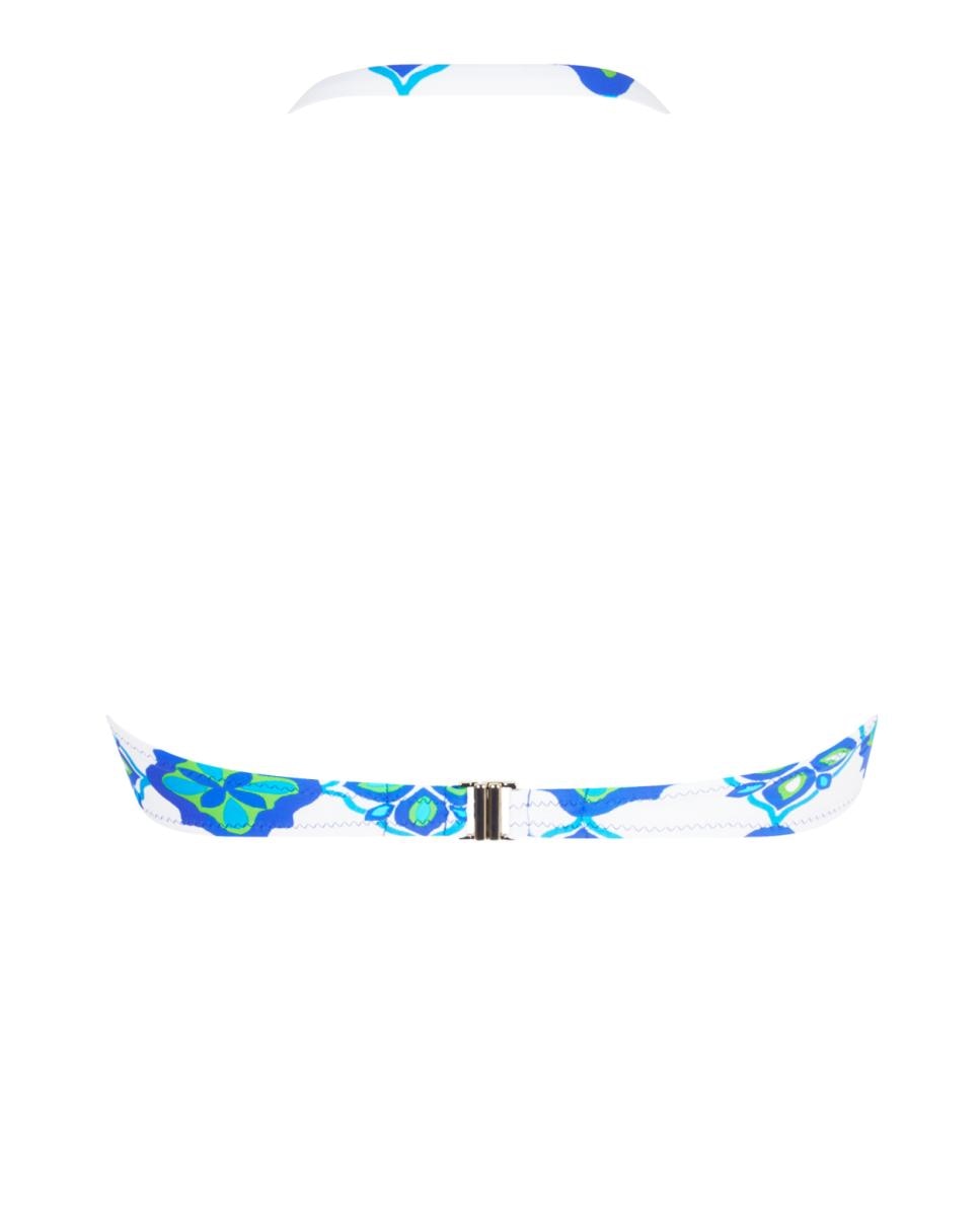 Top de Biquíni, Soutien Bandeau com Copa com Foam e Aros e sem Push-Up. Fecho Metálico nas Costas e Alças Amovíveis Azul-2