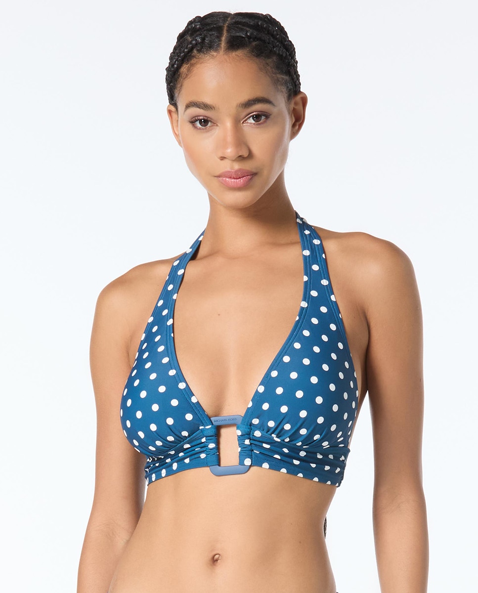 Soutien Halter com Estampado às Bolinhas e Fivela MK 1