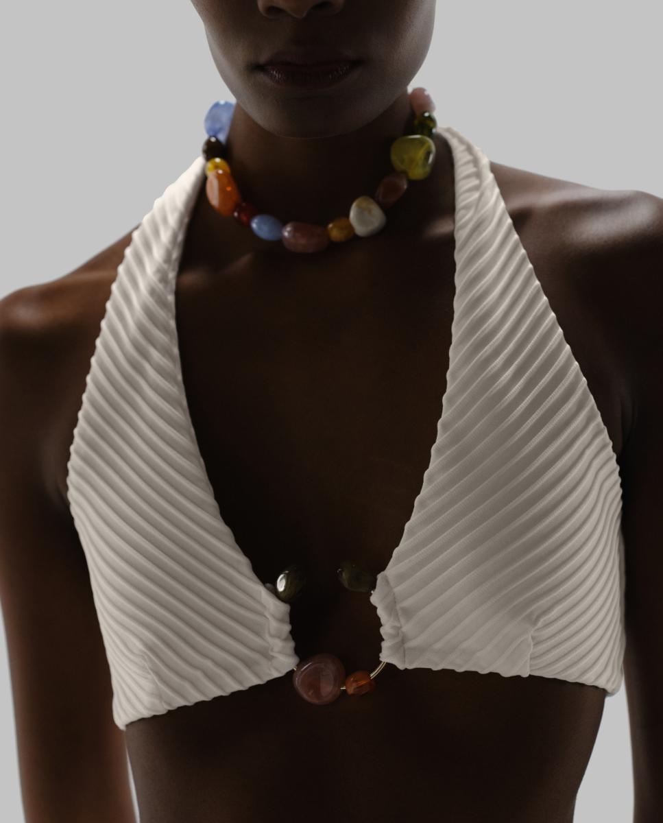 Soutien de Biquíni Halter Branco-6