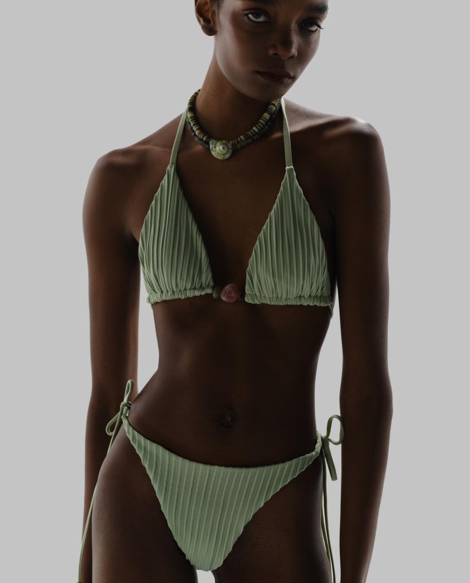 Sujetador de bikini cortina - Baobab - Coral Verde claro-4