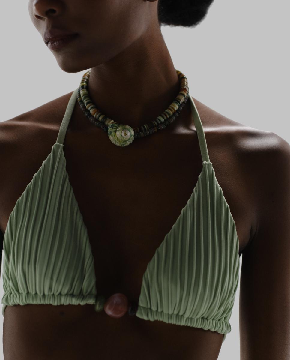 Sujetador de bikini cortina - Baobab - Coral Verde claro-7