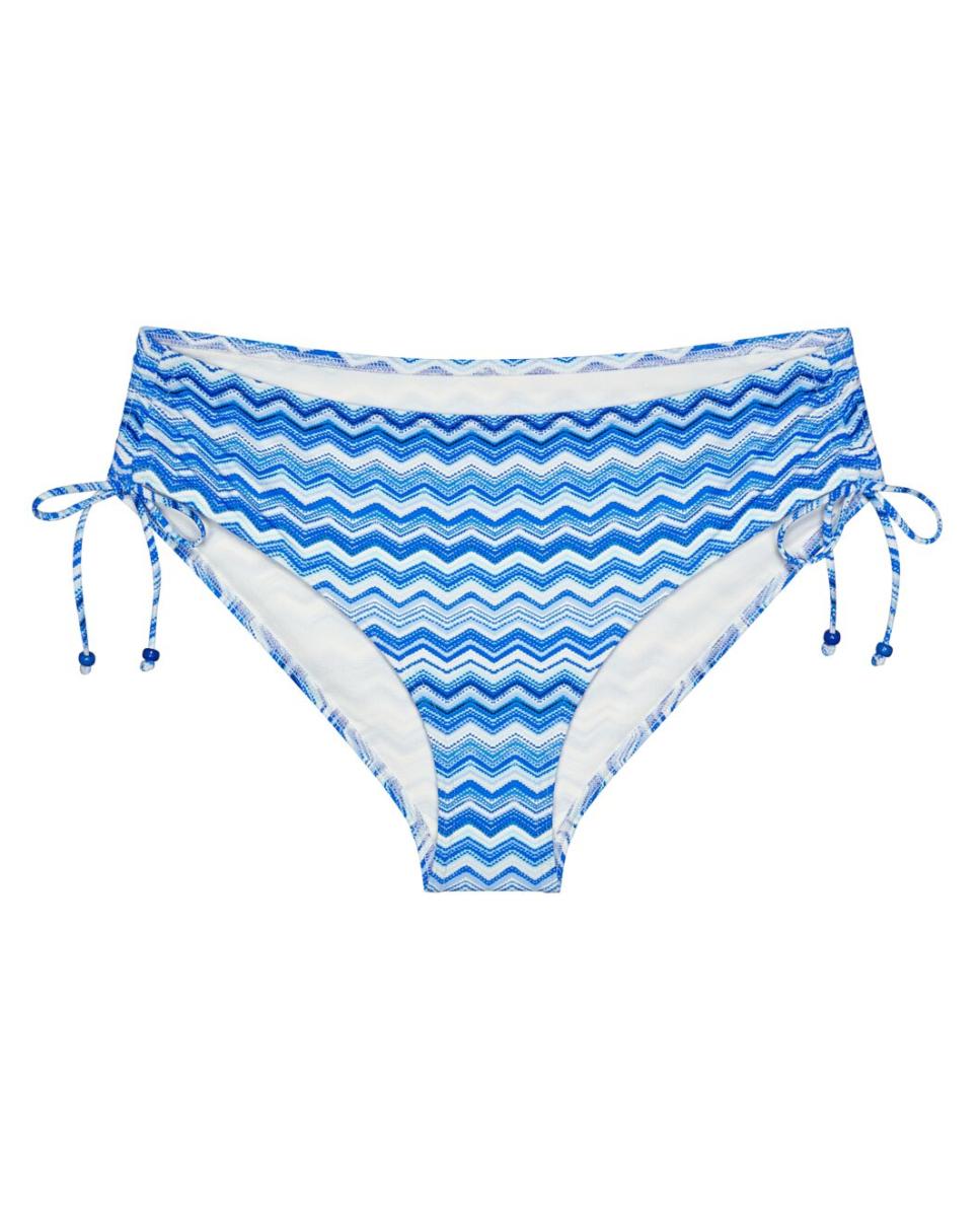 Cueca de Biquíni de Cobertura Média com Lados Ajustáveis Azul-4