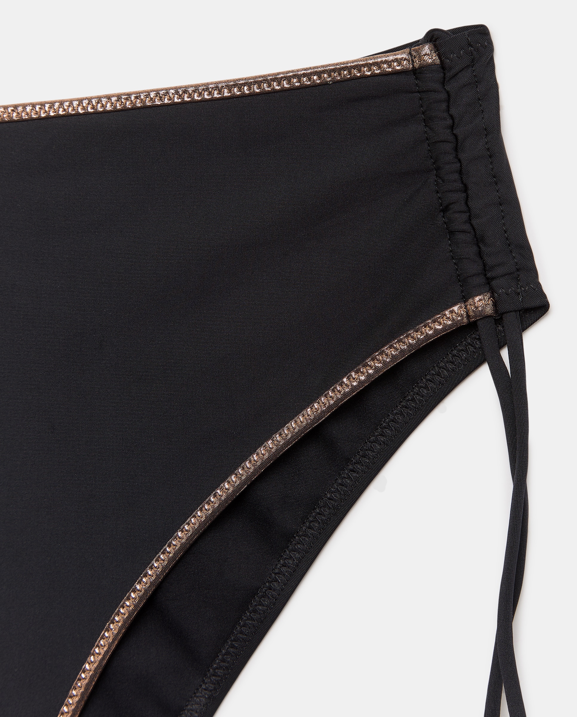 Cueca de Biquíni de Cintura Subida com Regulador Ajustável para Cinturas Normais e Grandes Preto-2