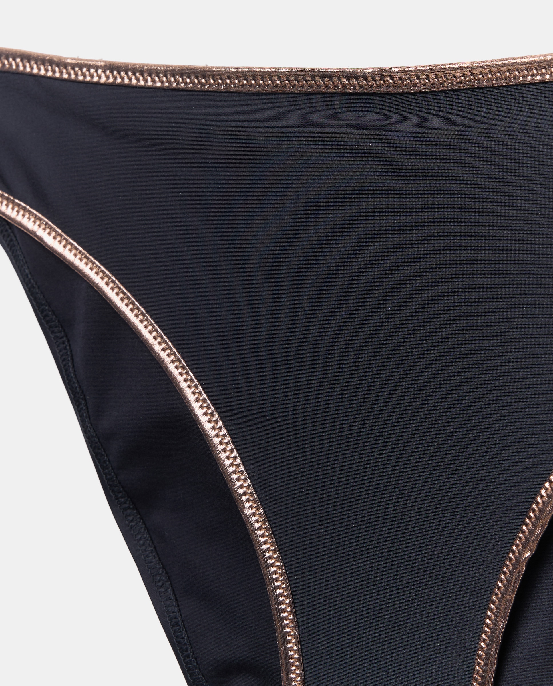 Cueca de Biquíni Média Normal que Recolhe Bem à Frente e Atrás Preto-2