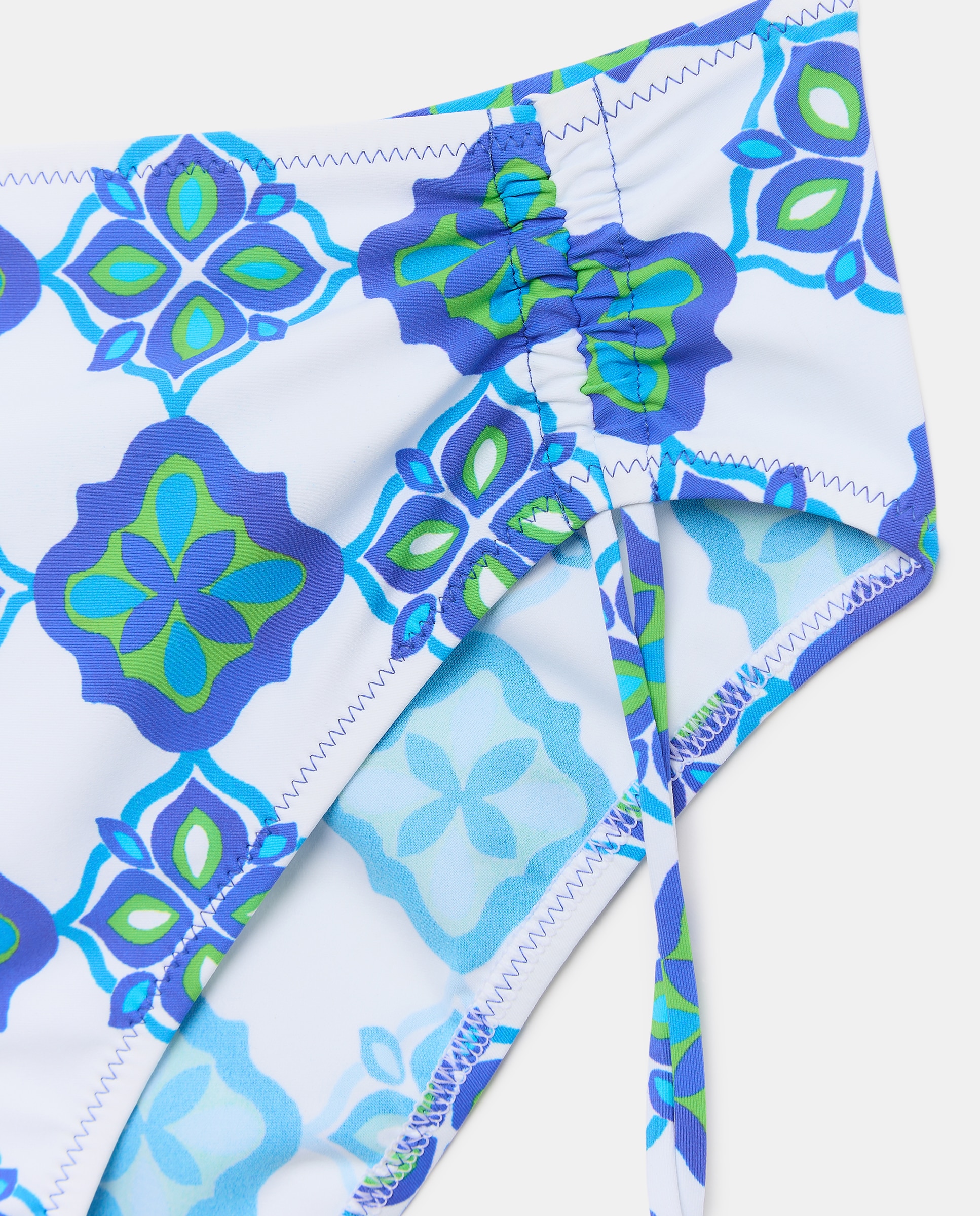 Cueca de Biquíni de Cintura Subida com Regulador Ajustável para Cinturas Normais e Grandes Azul-2
