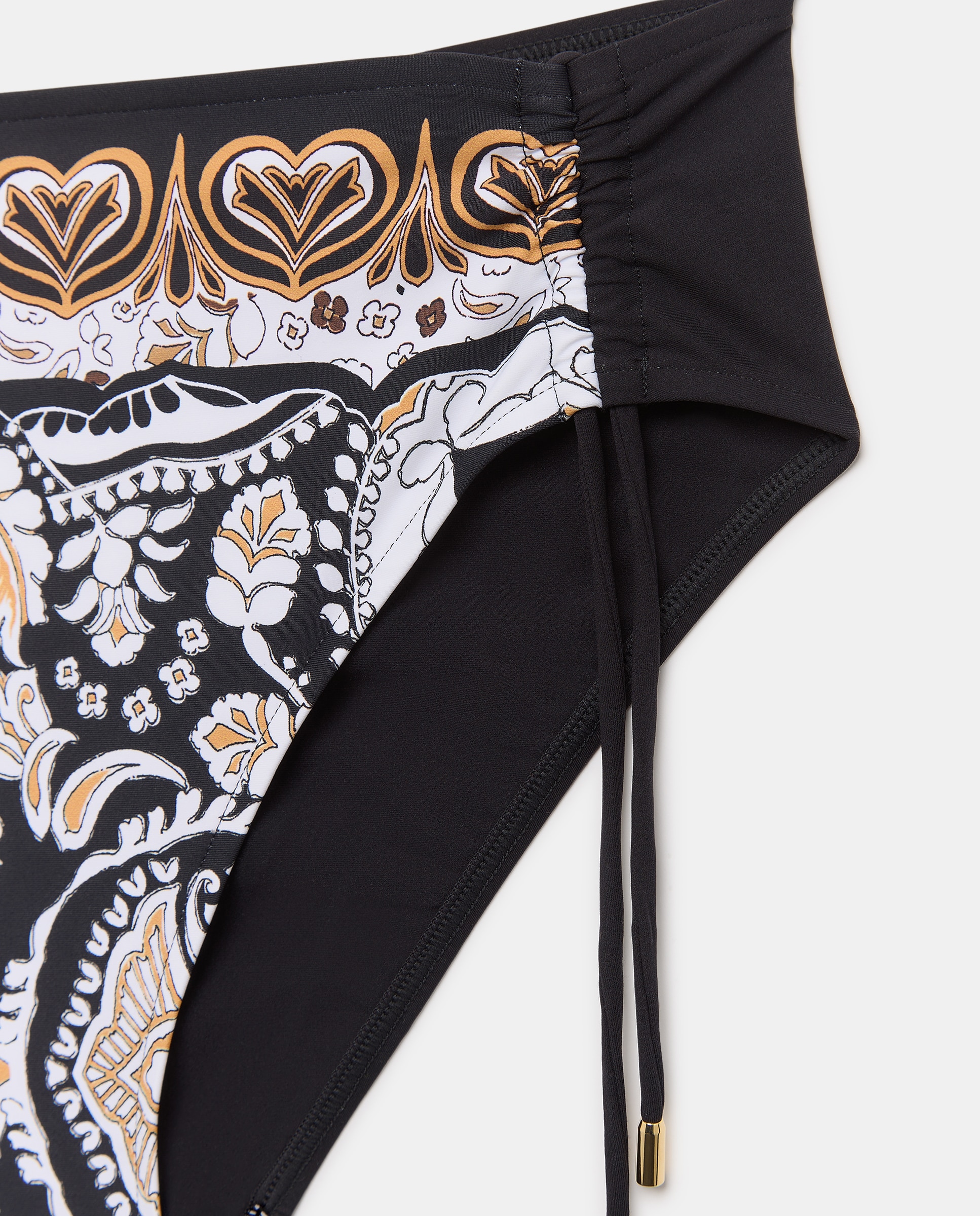 Cueca de Biquíni Completa para Tamanhos Normais e de Capacidade com Laços Laterais para Recolher a Altura à Vontade Branco-2