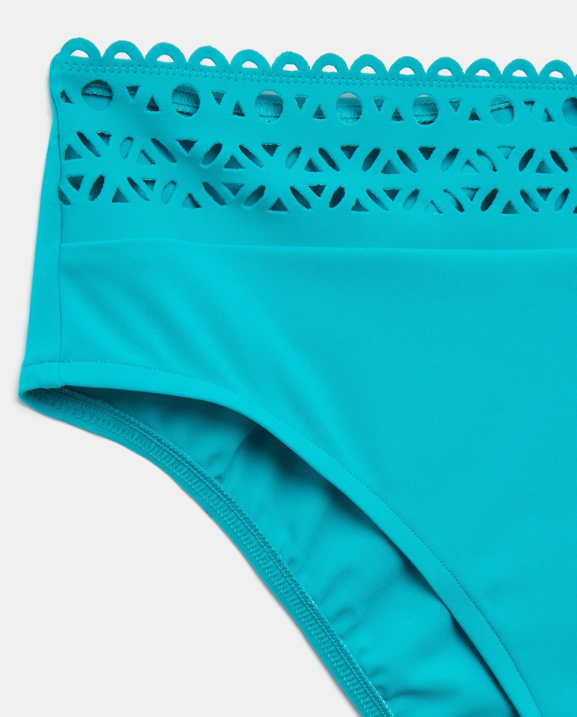 Cueca Completa com Laços Laterais Turquesa-2