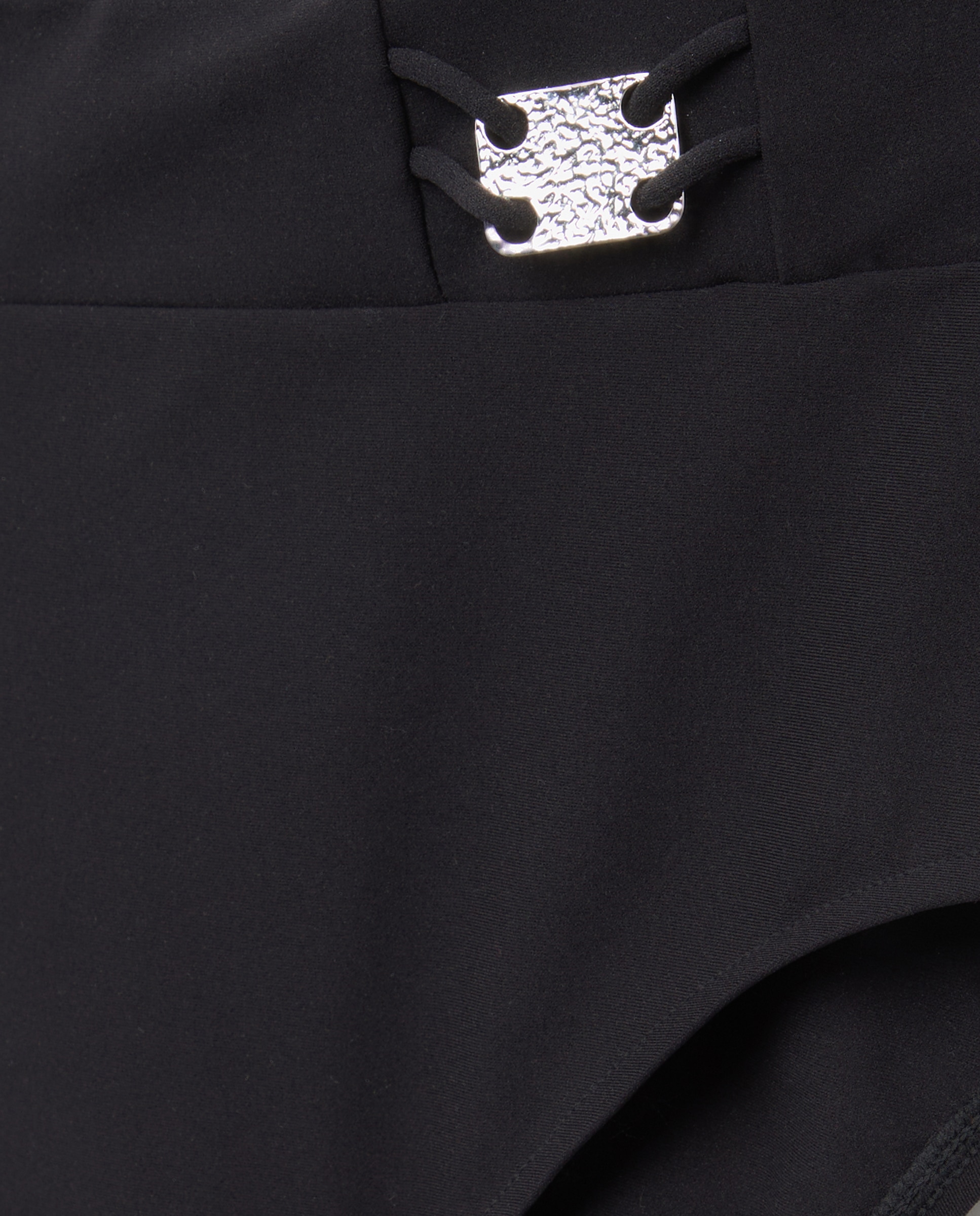 Cueca de Biquíni Completa para Tamanhos Normais e de Capacidade com Laços Laterais para Recolher a Altura à Vontade Preto-2