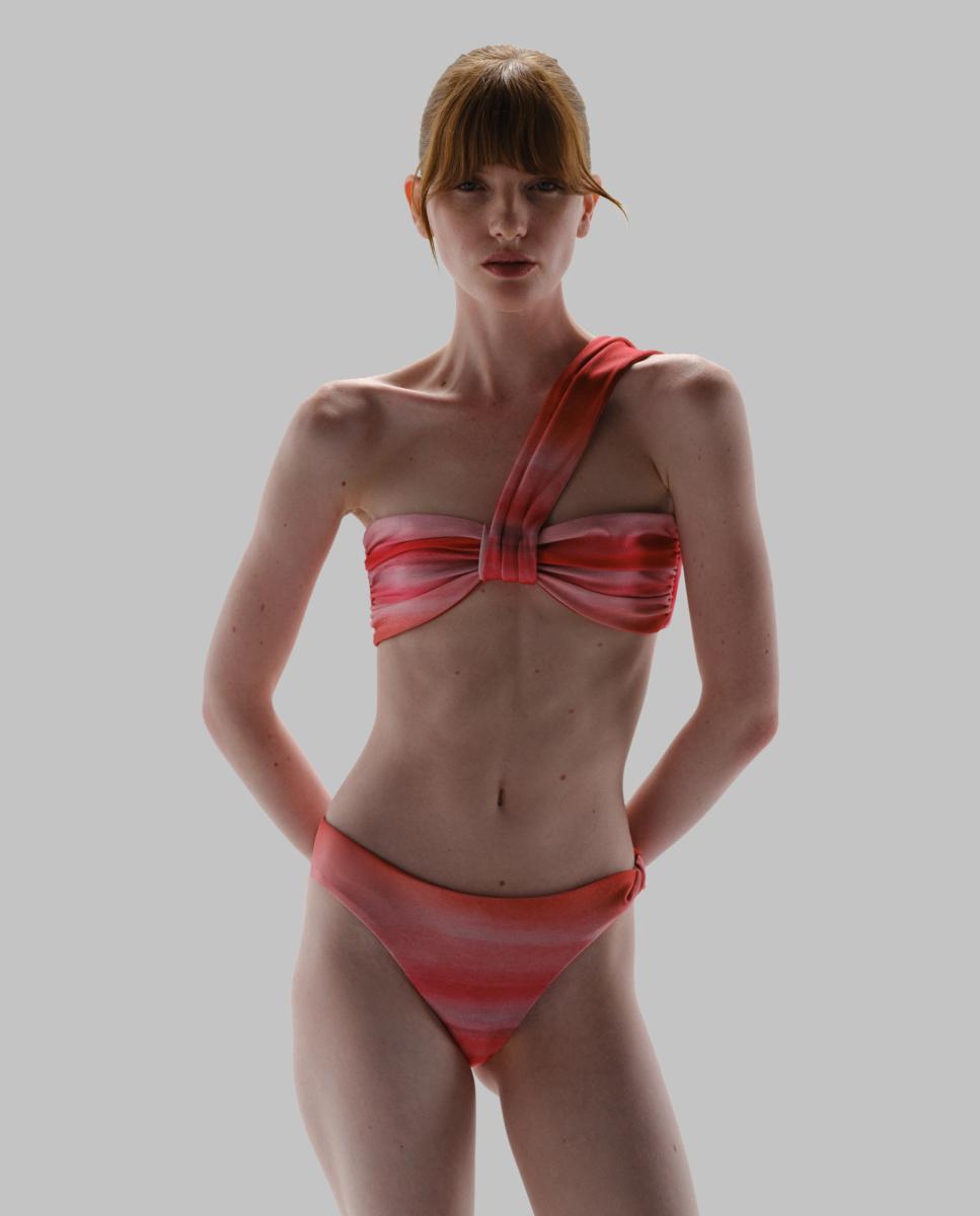 Cueca de Biquíni com Estampado Maple Laranja-3