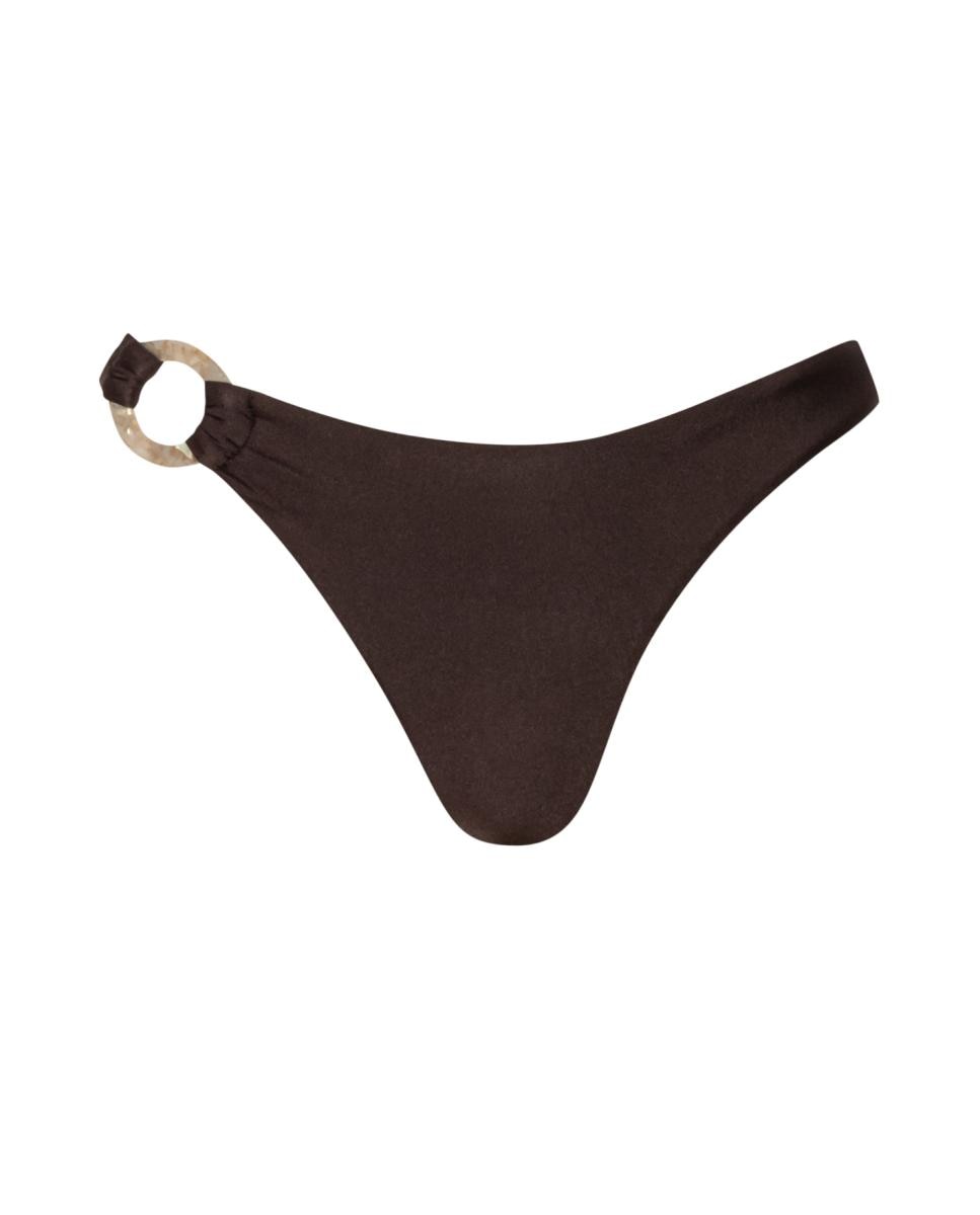 Cueca de Biquíni com Laço Castanho-escuro-3