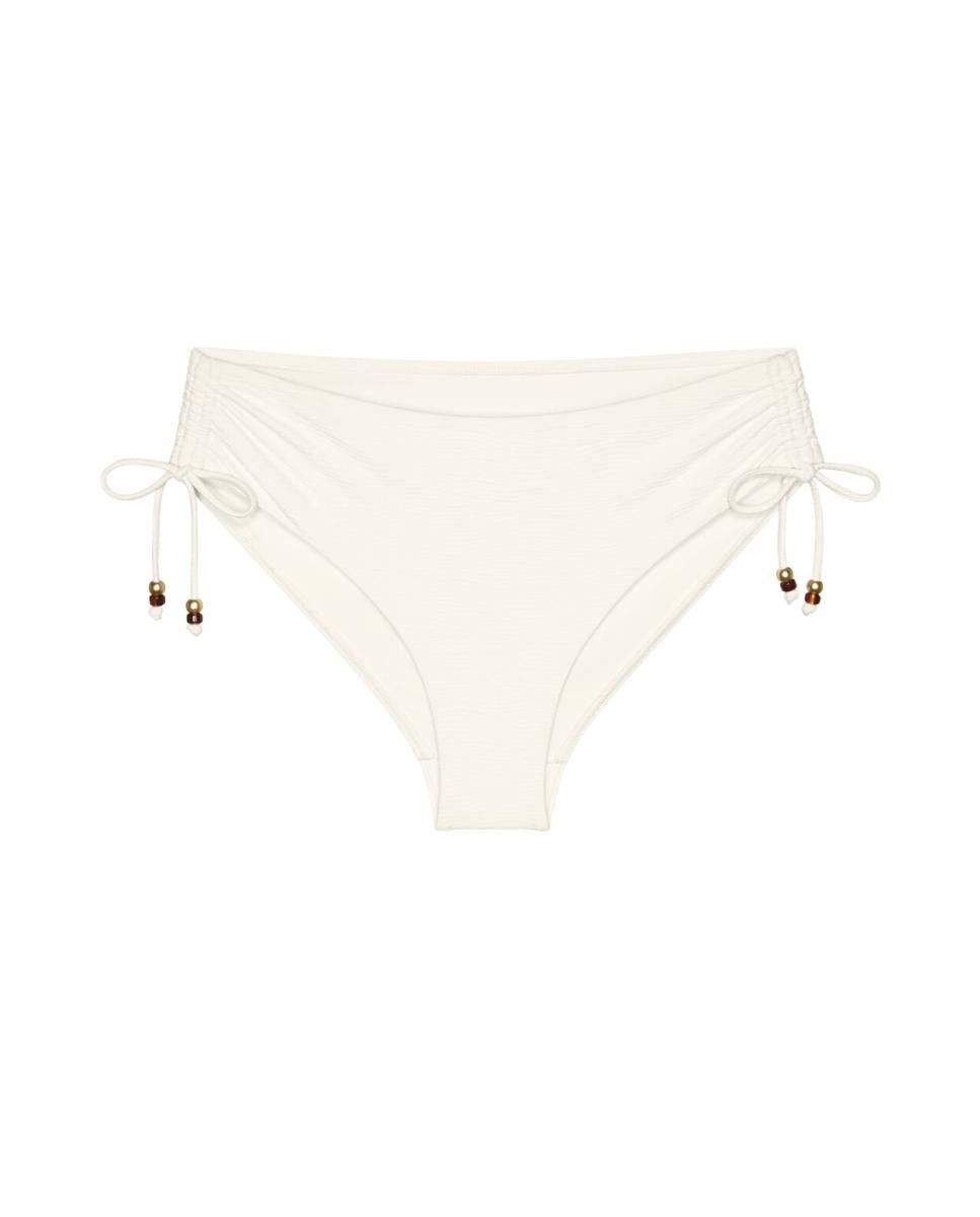 Cueca de Biquíni de Cobertura Média com Lados Ajustáveis Branco-4