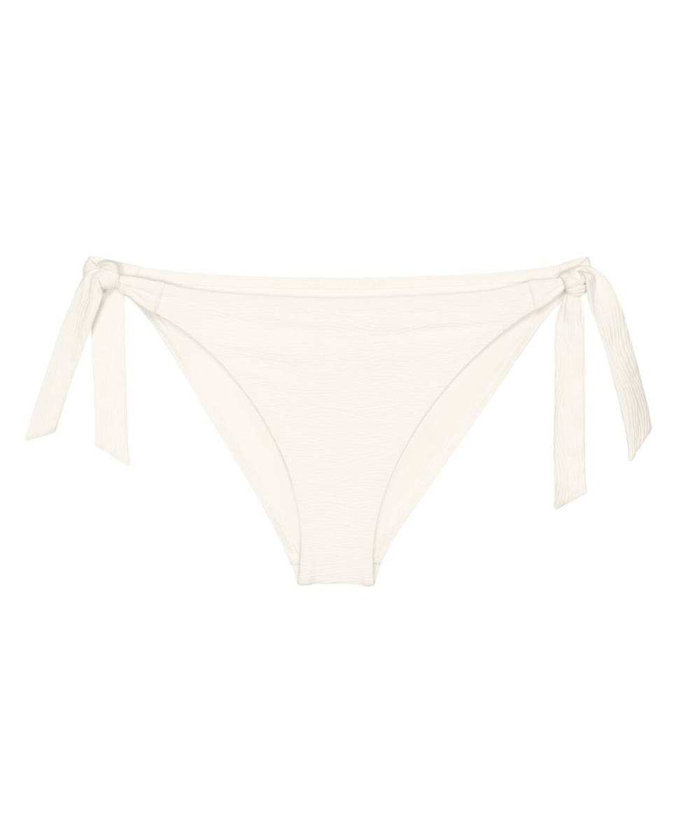 Cueca de Biquíni de Cobertura Baixa com Laço Lateral Branco-4
