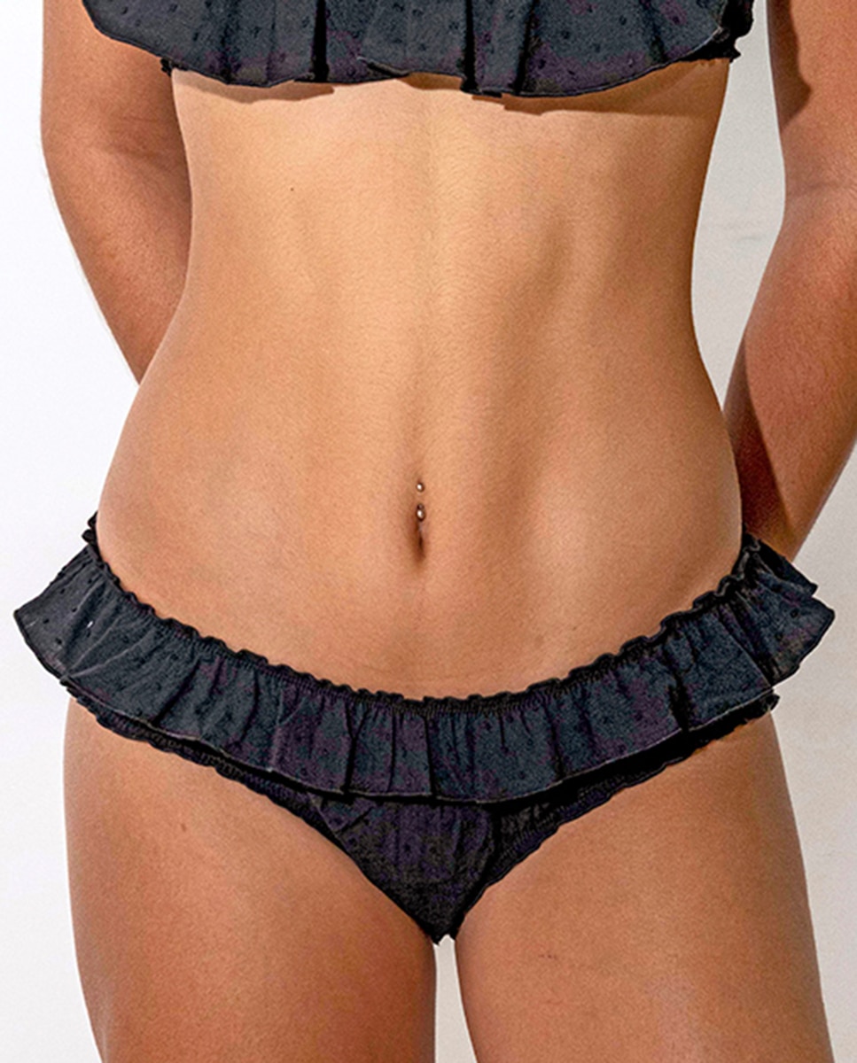 Top com Mangas em Plumetti - Preto Preto-1