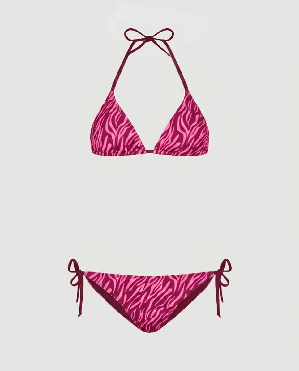 Imagem 0 de Biquíni de Cortina com Animal Print de Zebra - Pink