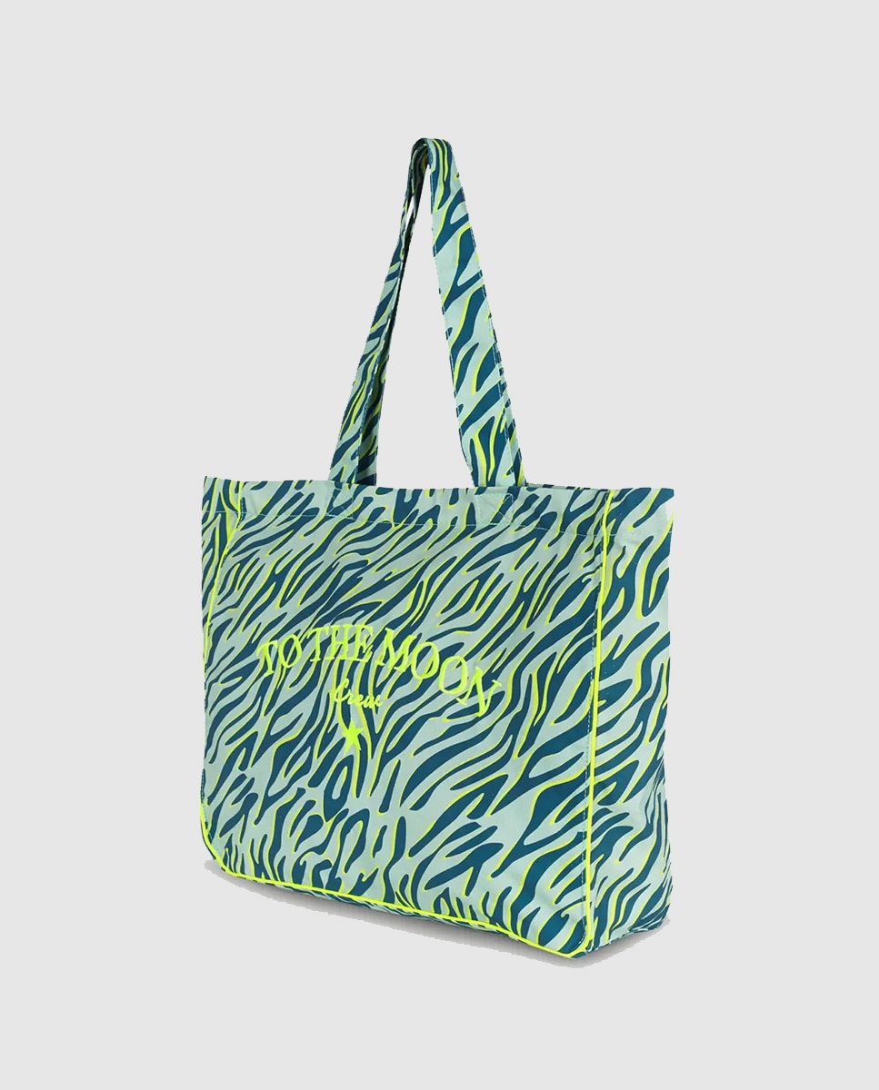 Mala com Animal Print de Zebra - Mint Amarelo-2