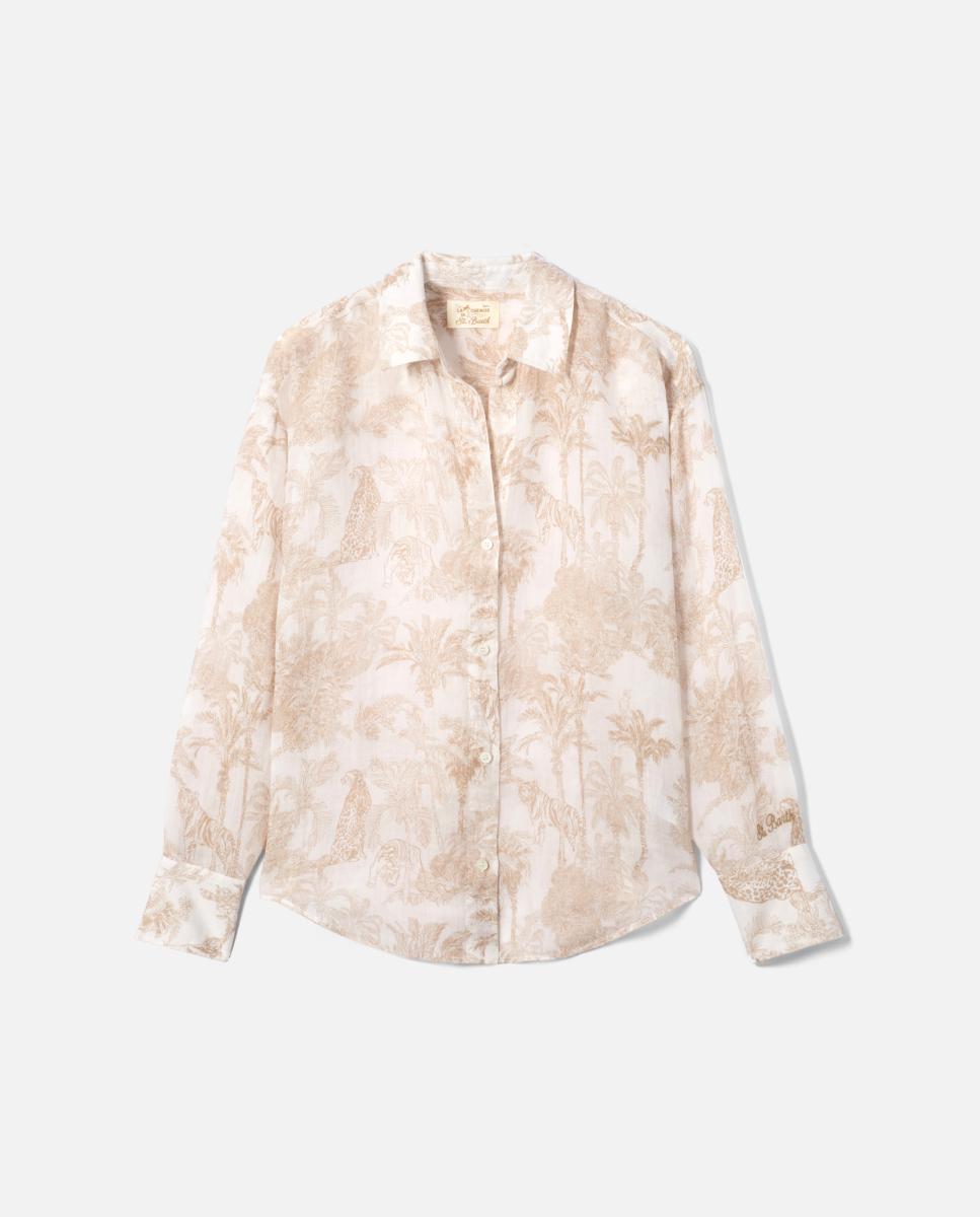 Blusa fluida Bege-5