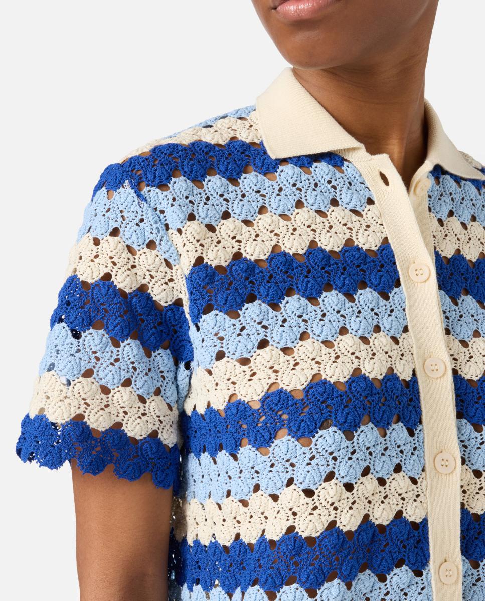 Camisa de Crochet Azul-2