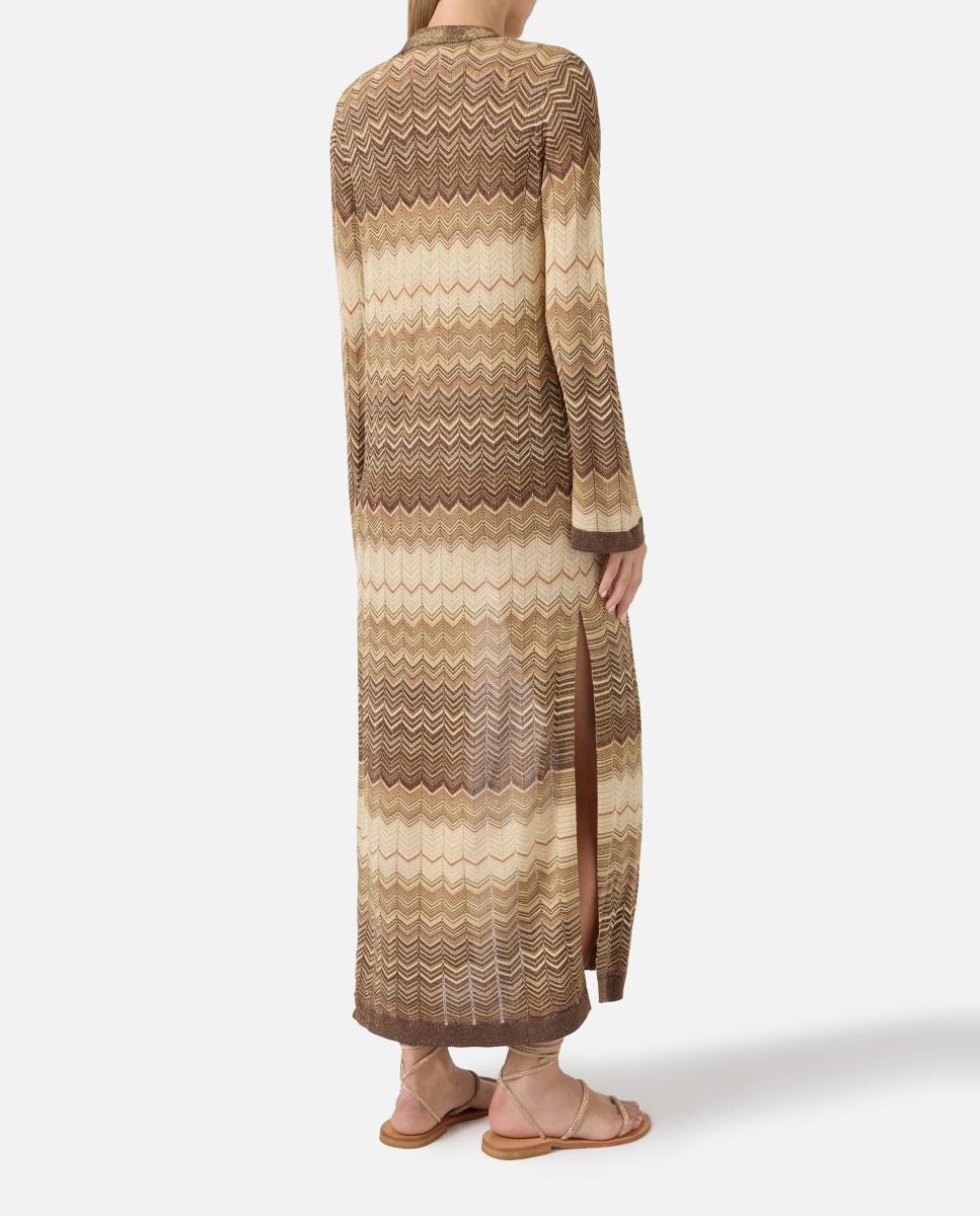 Cardigan Comprido com Fantasia Castanho-2