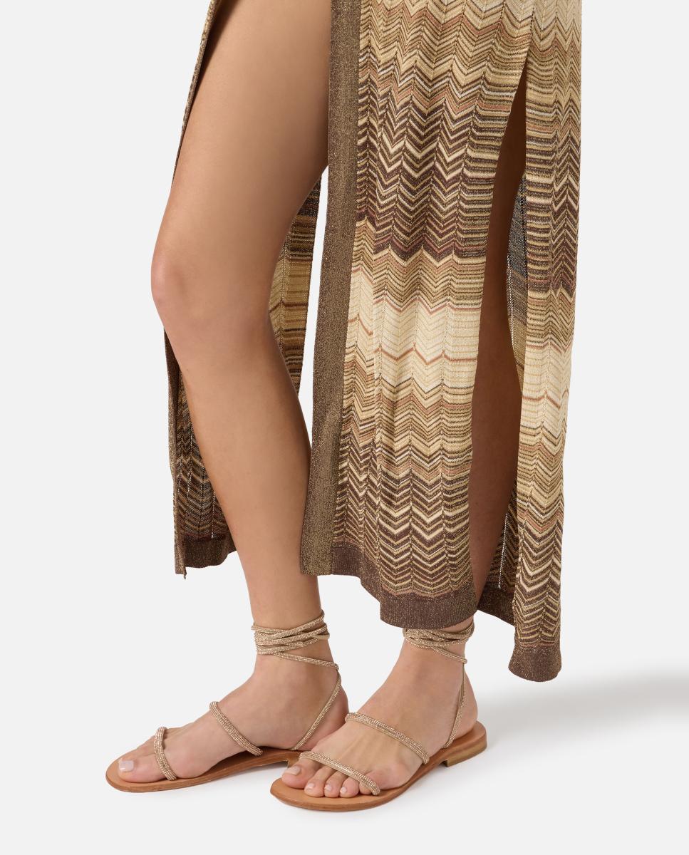 Cardigan Comprido com Fantasia Castanho-3