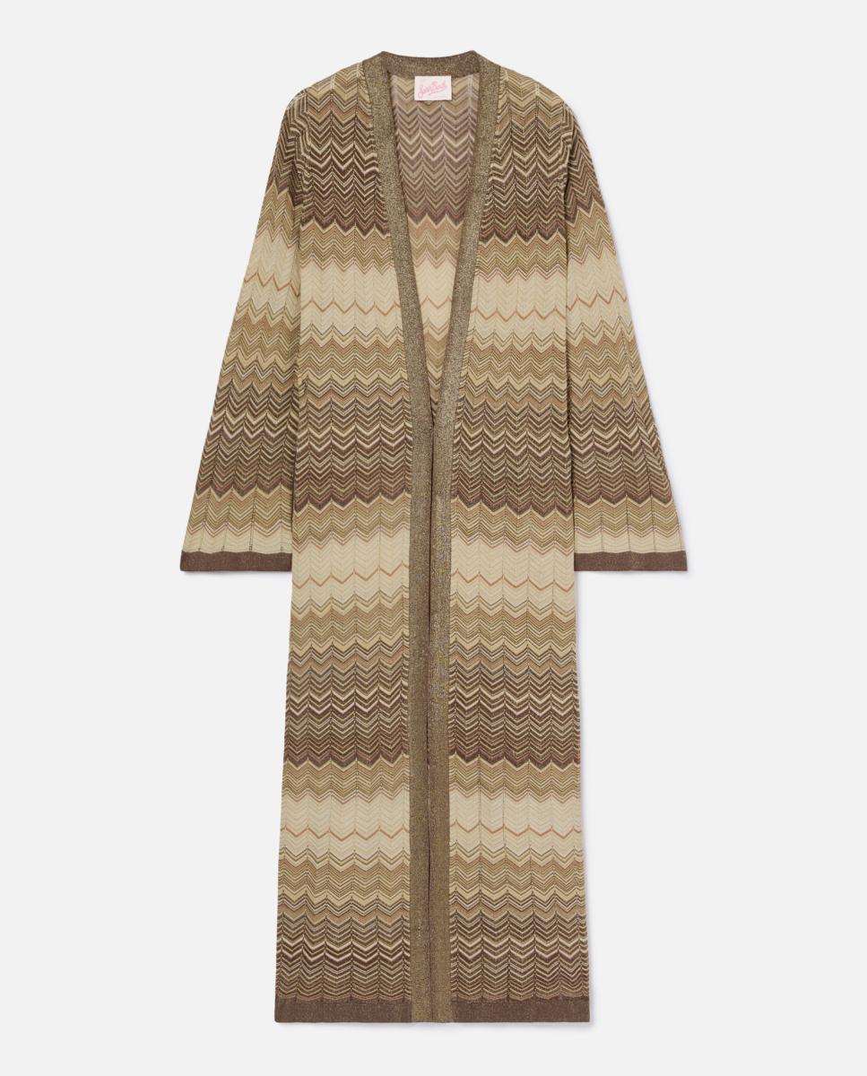 Cardigan Comprido com Fantasia Castanho-4