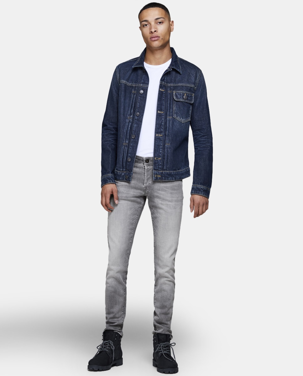 Imagem 0 de Calças de ganga de homem Jack & Jones slim cinzento
