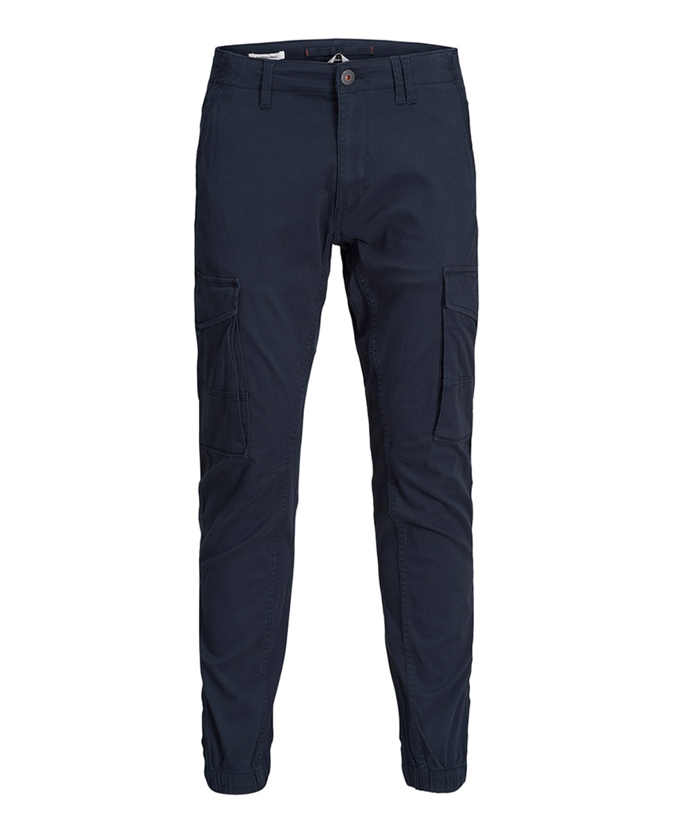 Calças cargo de algodão orgânico slim azul-marinho Azul-marinho-7