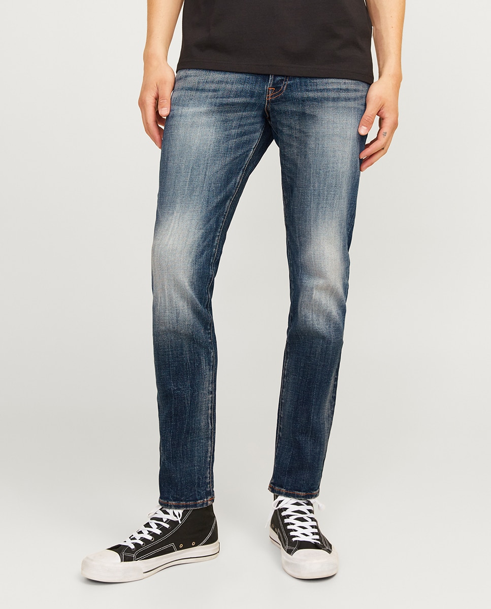 Jeans Slim de Cintura Baixa Azul-2