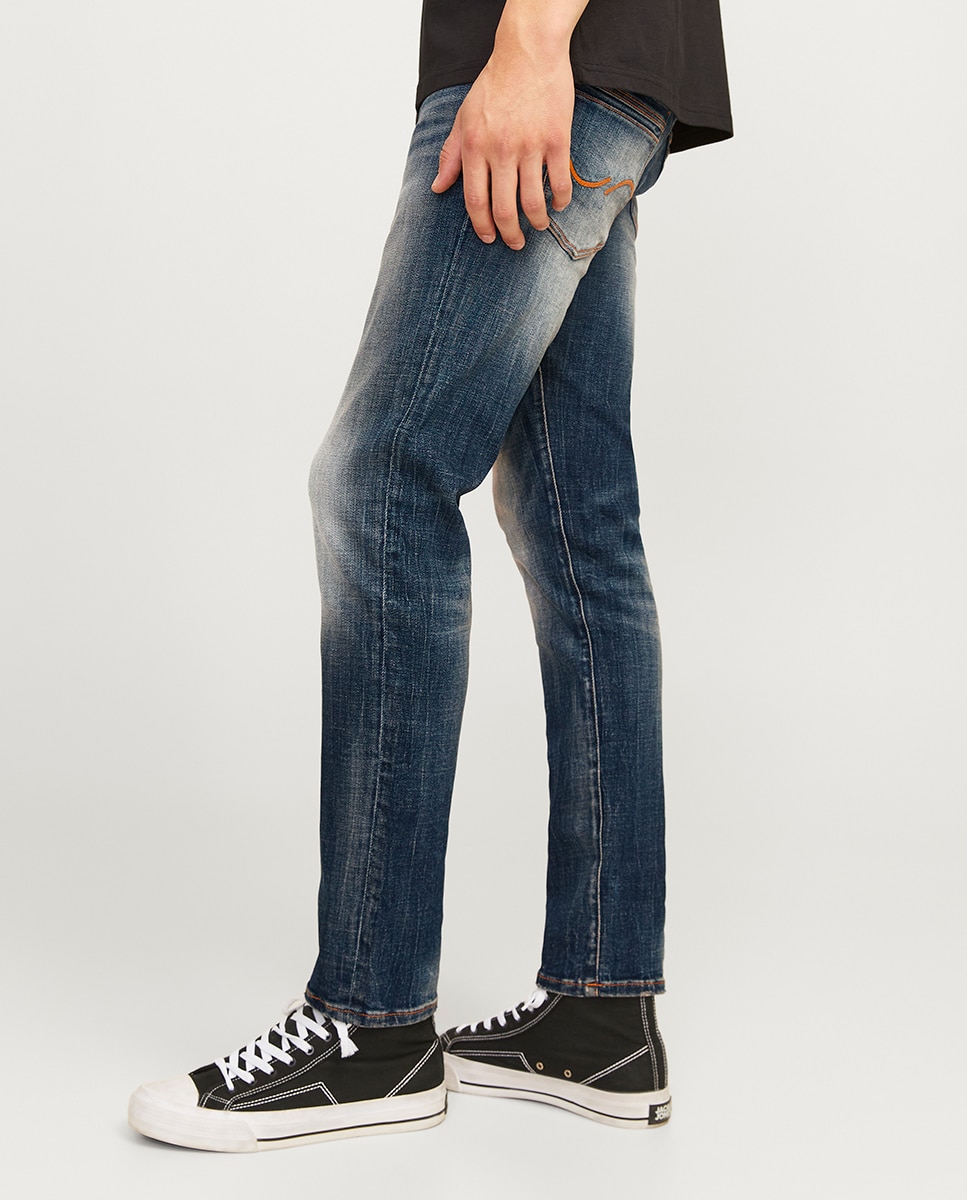 Jeans Slim de Cintura Baixa Azul-5