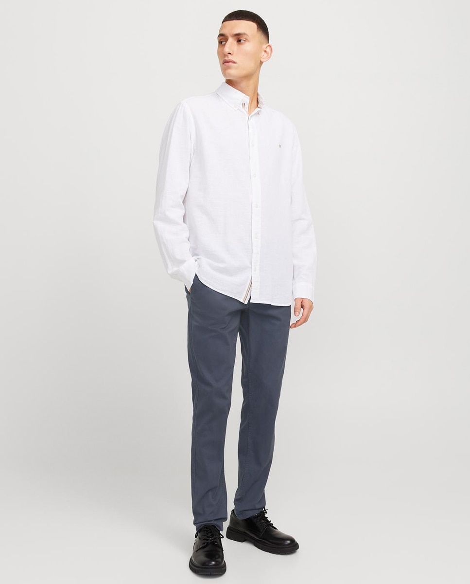 Imagem 0 de Calças Chino Cintadas com Cintura Baixa