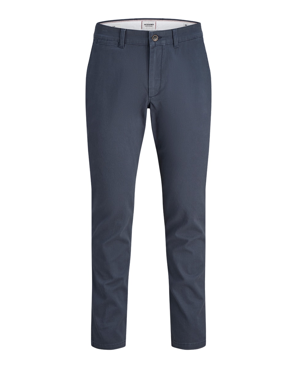 Calças Chino Cintadas com Cintura Baixa Azul-marinho-6