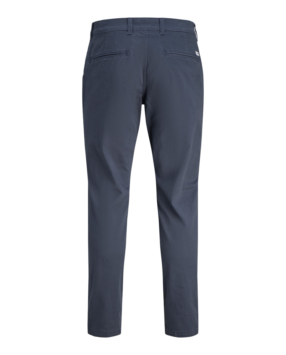 Calças Chino Cintadas com Cintura Baixa Azul-marinho-7